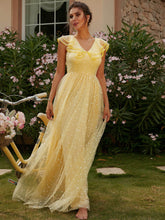 Load image into Gallery viewer, Polka Dot Rhinestone Detail Ruffled Tulle Dress