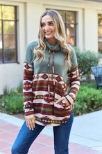 Load image into Gallery viewer, Celeste Design Full Size Geometric Turtleneck Drawstring Knit Top