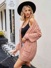 Load image into Gallery viewer, Cable-Knit Long Sleeve Cardigan