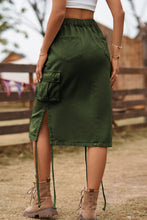 Load image into Gallery viewer, Drawstring Denim Cargo Skirt