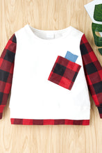 Load image into Gallery viewer, Girls Plaid Sleeve Top and Pants Set