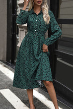 Load image into Gallery viewer, Polka Dot Tied Button Up Dress
