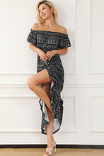 Load image into Gallery viewer, Smocked Off-Shoulder Ruffle Hem Dress