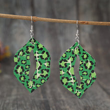 Load image into Gallery viewer, Leopard Lip Shape Leather Earrings
