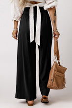 Load image into Gallery viewer, Drawstring Smocked Waist Wide Leg Pants