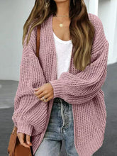 Load image into Gallery viewer, Drop Shoulder Balloon Sleeve Cardigan