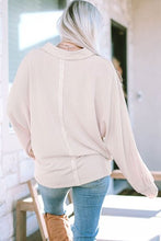 Load image into Gallery viewer, Collared Neck Half Button Long Sleeve Blouse