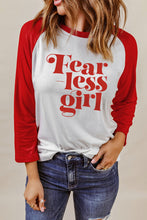 Load image into Gallery viewer, FEARLESS GIRL Graphic Raglan Sleeve Top