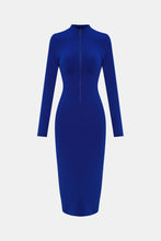 Load image into Gallery viewer, Zip Up Cutout Drawstring Detail Dress