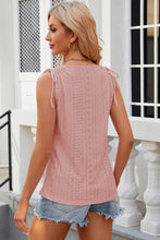 Load image into Gallery viewer, Eyelet Round Neck Wide Strap Tank