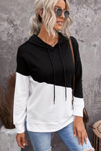 Load image into Gallery viewer, Two-Tone Drawstring Slit Hoodie