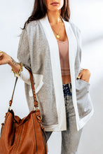 Load image into Gallery viewer, Contrast Open Front Cardigan with Pockets