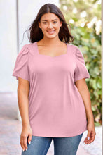 Load image into Gallery viewer, Plus Size Square Neck Puff Sleeve Tee