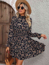 Load image into Gallery viewer, Mock Neck Flounce Sleeve Dress