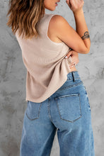 Load image into Gallery viewer, Button Front Ribbed Sleeveless Top