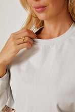 Load image into Gallery viewer, Round Neck Dropped Shoulder Cropped Sweatshirt