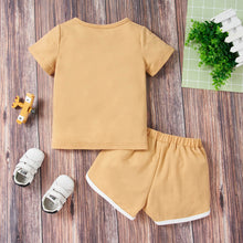 Load image into Gallery viewer, Kids Quarter Button T-Shirt and Drawstring Waist Shorts Set