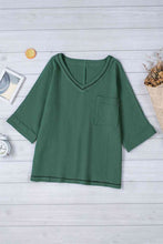 Load image into Gallery viewer, Textured V-Neck Half Sleeve Blouse