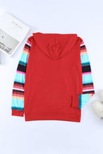Load image into Gallery viewer, Striped Drawstring Hoodie with Kangaroo Pocket
