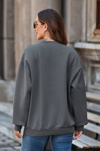 Load image into Gallery viewer, Round Neck Dropped Shoulder Sweatshirt