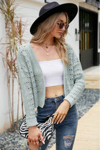 Load image into Gallery viewer, Open Front Cuffed Cropped Cardigan