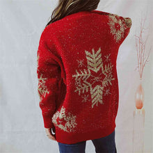 Load image into Gallery viewer, Snowflake Pattern Long Sleeve Sweater