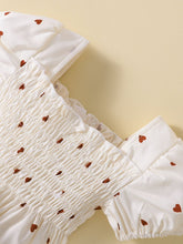 Load image into Gallery viewer, Baby Girl Heart Print Square Neck Dress