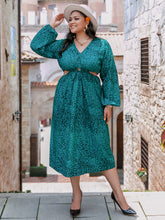Load image into Gallery viewer, Plus Size Leopard Cutout Midi Dress