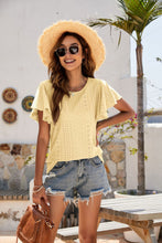 Load image into Gallery viewer, Eyelet Flutter Sleeve Short Sleeve Top