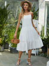 Load image into Gallery viewer, Dotted Ruffle Hem Spaghetti Strap Dress