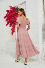 Load image into Gallery viewer, Smocked Square Neck Tiered Dress