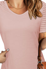 Load image into Gallery viewer, Sheer Striped Raglan Sleeve T-Shirt Dress