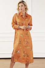 Load image into Gallery viewer, Animal Pattern Long Sleeve Slit Shirt Dress