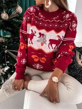 Load image into Gallery viewer, Reindeer Round Neck Sweater