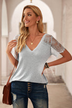 Load image into Gallery viewer, Side Lace V Neck T-Shirt