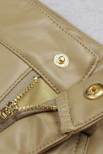 Load image into Gallery viewer, PU Leather Chain Detail Top and Lace-Up Pants Set