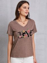 Load image into Gallery viewer, LOVE V-Neck Short Sleeve T-Shirt