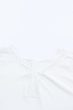 Load image into Gallery viewer, Ribbed V-Neck Spliced Lace Top