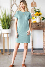 Load image into Gallery viewer, Ribbed Round Neck Short Sleeve Dress