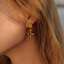 Load image into Gallery viewer, Gold-Plated Stainless Steel Cross Shape Earrings
