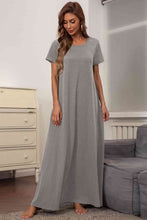 Load image into Gallery viewer, Round Neck Short Sleeve Maxi Dress