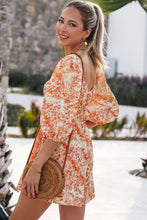 Load image into Gallery viewer, Printed Square Neck Puff Sleeve Romper