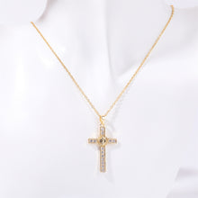 Load image into Gallery viewer, Stainless Steel Inlaid Zircon Cross Necklace