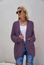 Load image into Gallery viewer, Cable-Knit Curved Hem Open Front Cardigan