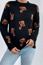 Load image into Gallery viewer, Graphic Mock Neck Dropped Shoulder Sweater