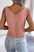 Load image into Gallery viewer, Decorative Button Mixed Knit Tank