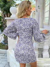 Load image into Gallery viewer, Ditsy Floral Balloon Sleeve Square Neck Dress