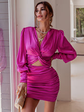 Load image into Gallery viewer, Twist Front Cutout Ruched Mini Dress