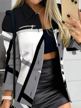 Load image into Gallery viewer, Printed Button Up Zip Detail Shacket