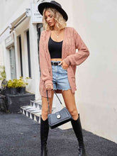 Load image into Gallery viewer, Cable-Knit Long Sleeve Cardigan